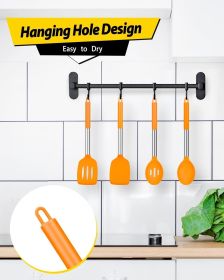 Pack of 4 Silicone Cooking Utensils Set, Non Stick Large Solid Spatulas, Heat Resistant Slotted Spoons, Ideal BPA Free Kitchen Turners for Frying